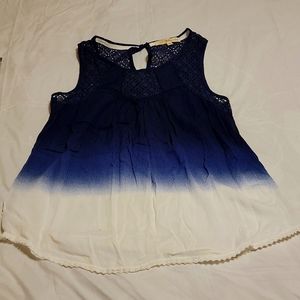 SALE Blue and white ombre tank small